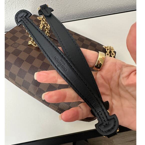 Louis Vuitton Damier Ebene Vavin PM Shoulder Bag – Black Leather & Brown Canvas - Picture 7 of 16